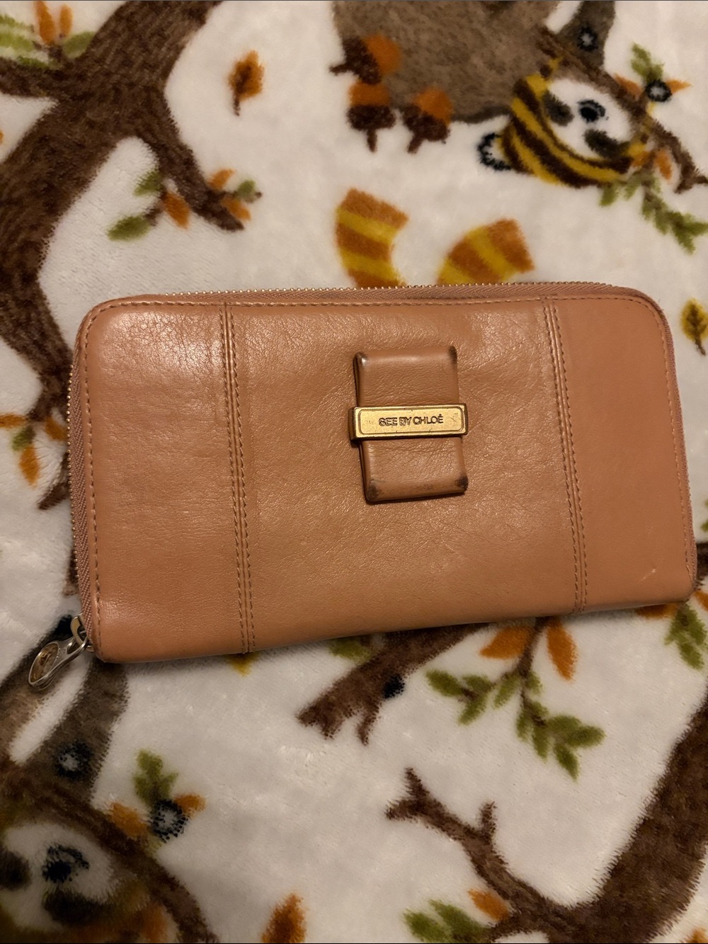 See by Chloé Blush Leather Zip Wallet